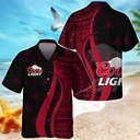 Coors Light Hawaiian Shirt Polynesian Pattern Beer Gift For Beach Lovers Coors Light Hawaiian Shirt Polynesian Pattern Beer Gift For Beach Lovers