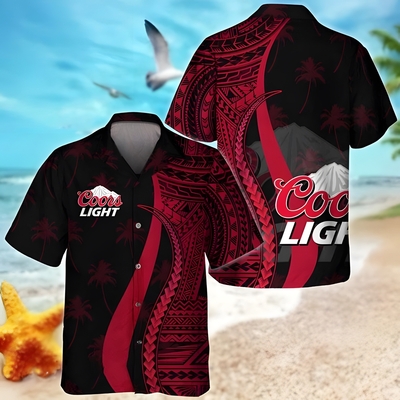 Coors Light Hawaiian Shirt Polynesian Pattern Beer Gift For Beach Lovers Coors Light Hawaiian Shirt Polynesian Pattern Beer Gift For Beach Lovers