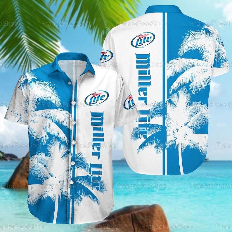 Miller Lite Hawaiian Shirt Summer Father's Day Beer Gift