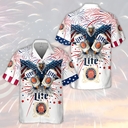 Miller Lite Hawaiian Shirt Fireworks Eagle Independence Day Beer Lovers Gift Miller Lite Hawaiian Shirt Fireworks Eagle Independence Day Beer Lovers Gift