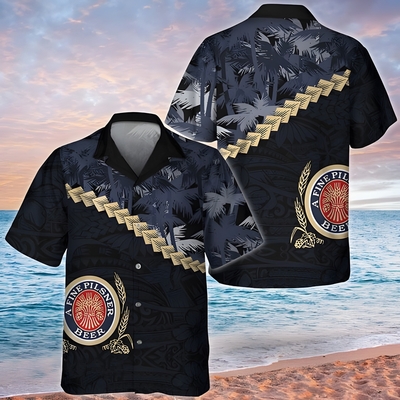 Miller Lite Beer Hawaiian Shirt Summer Palm Tree Blend Polynesian Pattern Miller Lite Beer Hawaiian Shirt Summer Palm Tree Blend Polynesian Pattern