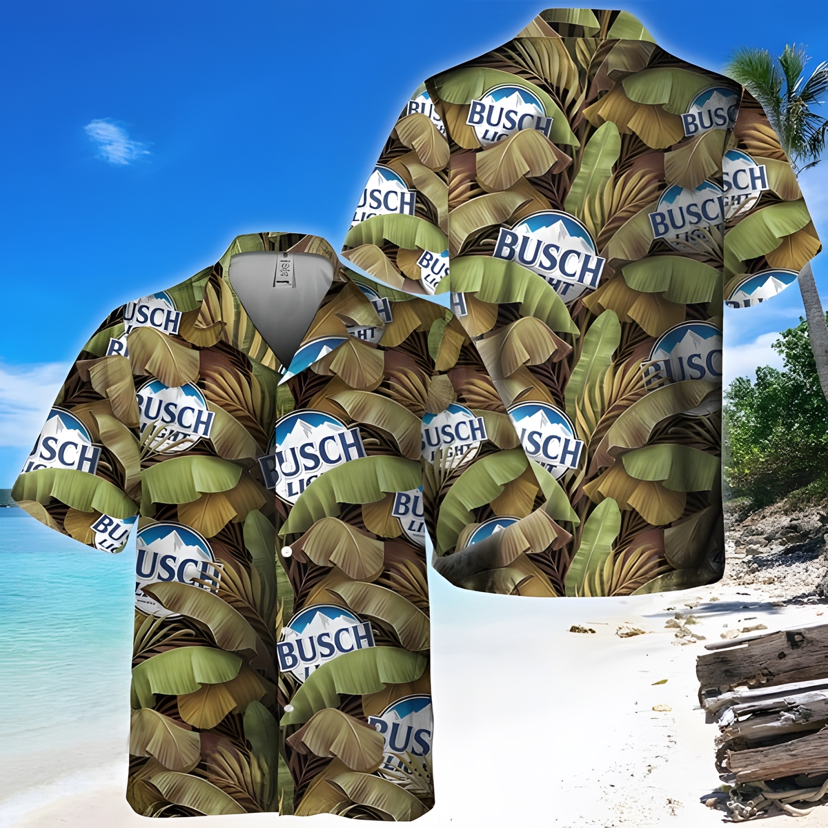 Busch Light Beer Hawaiian Shirt Banana Leaves Pattern Beach Gift For Friend