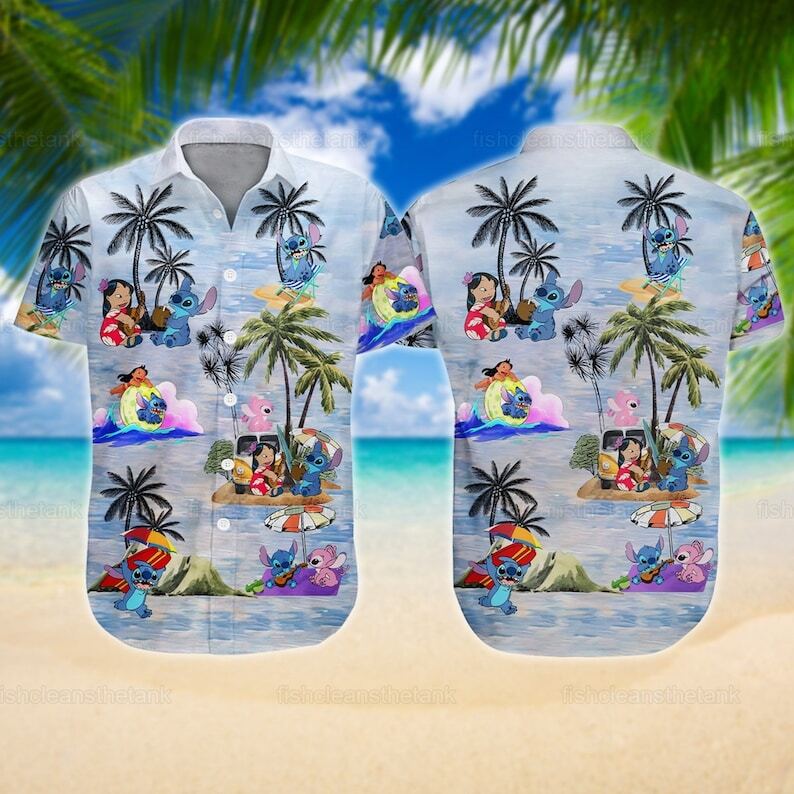 Stitch And Lilo Hawaiian Shirt Summer Pattern Best Beach Gift