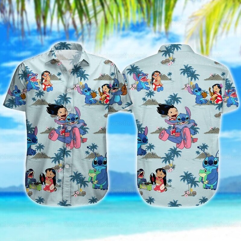 Funny Stitch And Lilo Hawaiian Shirt Summer Beach Gift