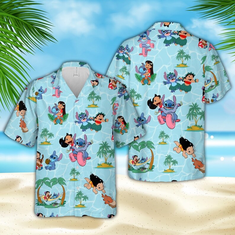 Lilo And Stitch Hawaiian Shirt Disney Gift For Beach Trip