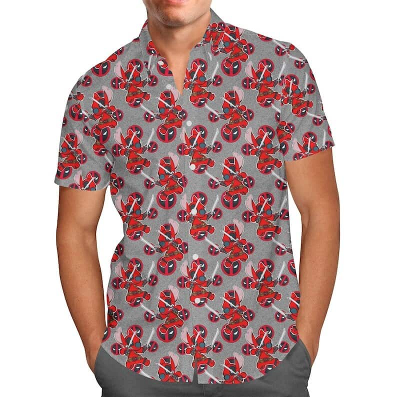 Deadpool Stitch Hawaiian Shirt Gift For Superhero Fans