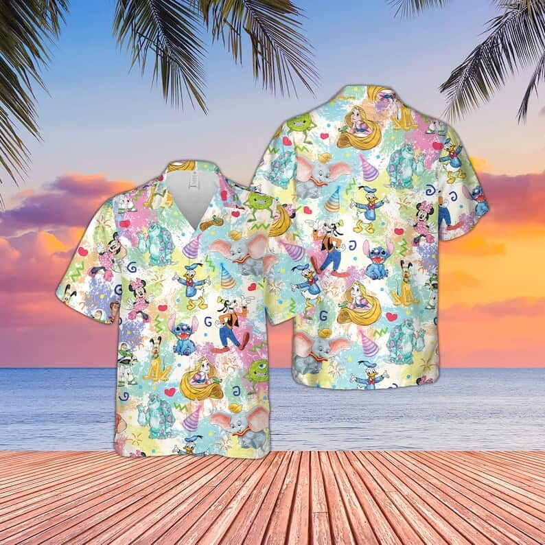 Lilo Stitch Mickey and Friends Disney Hawaiian Shirt Best Beach Gift