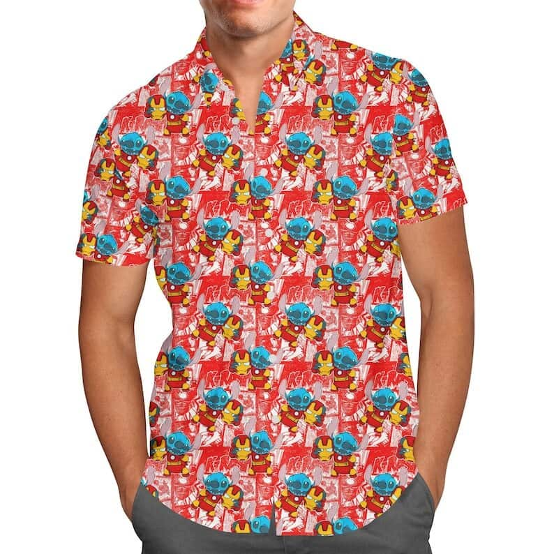 Ironman Superhero Stitch Hawaiian Shirt Beach Vacation Gift