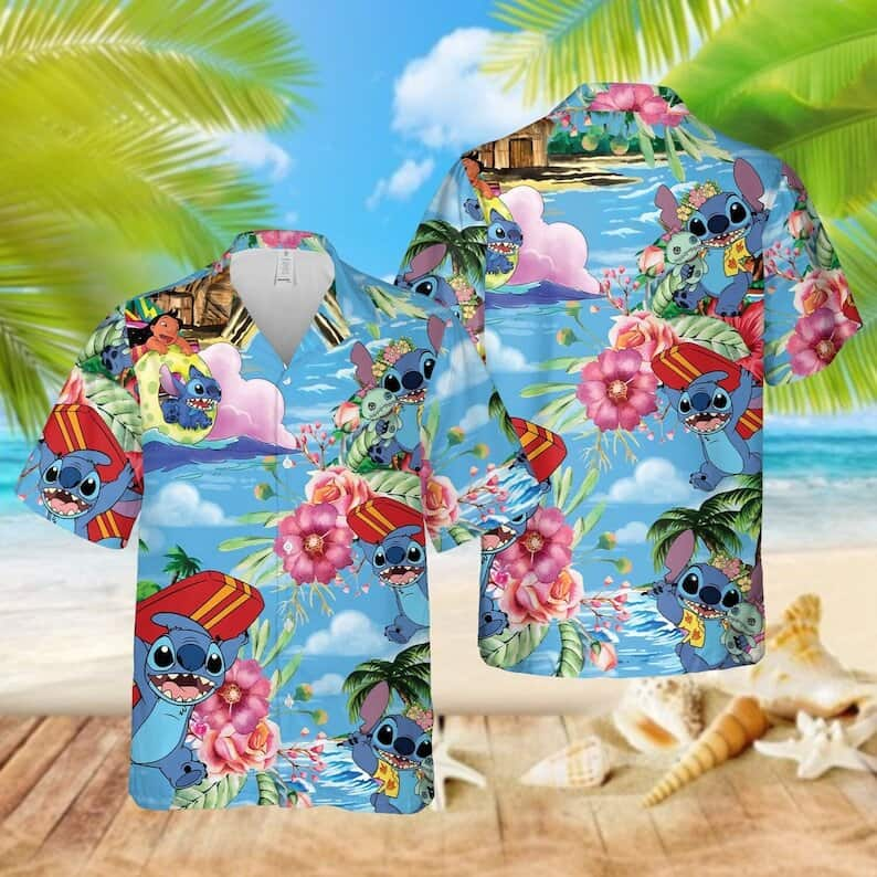 Lilo And Stitch Hawaiian Shirt Holiday Gift For Surfers