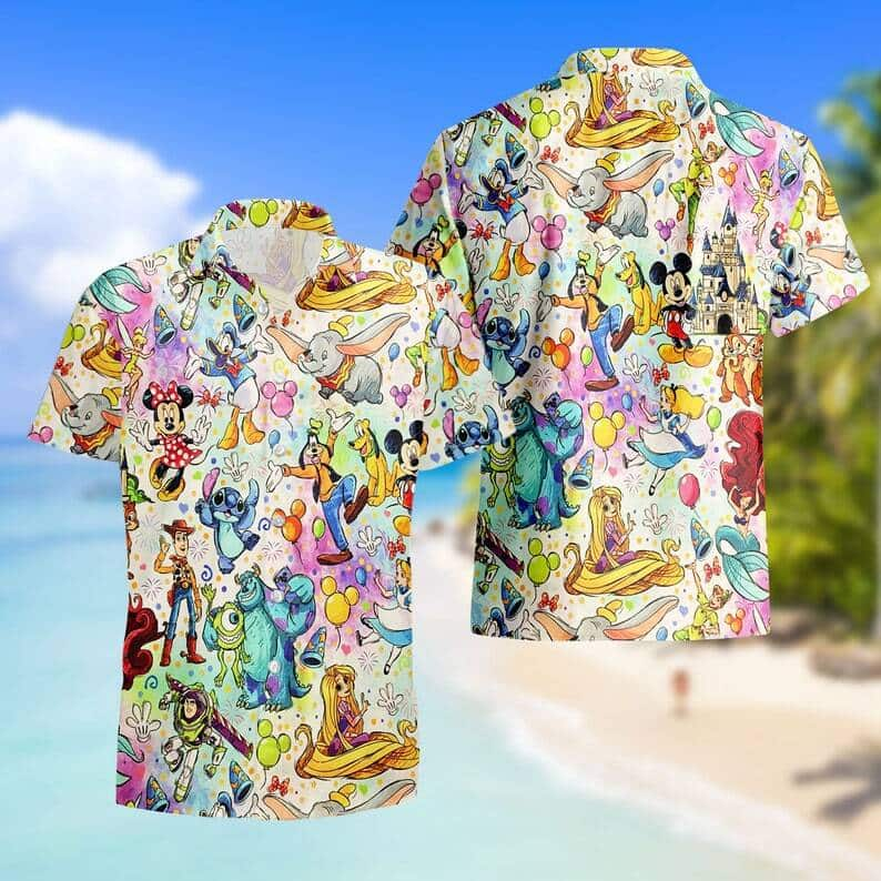 Lilo And Stitch Hawaiian Shirt Disney Characters Summer Beach Gift