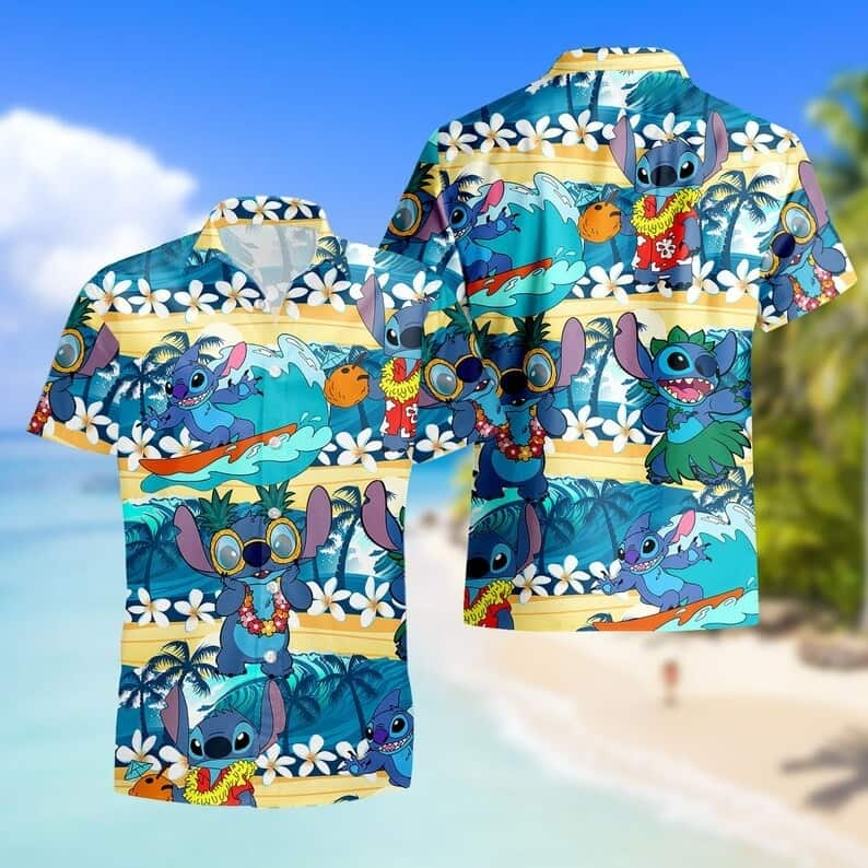 Disney Stitch Hawaiian Shirt Beach Vacation Gift