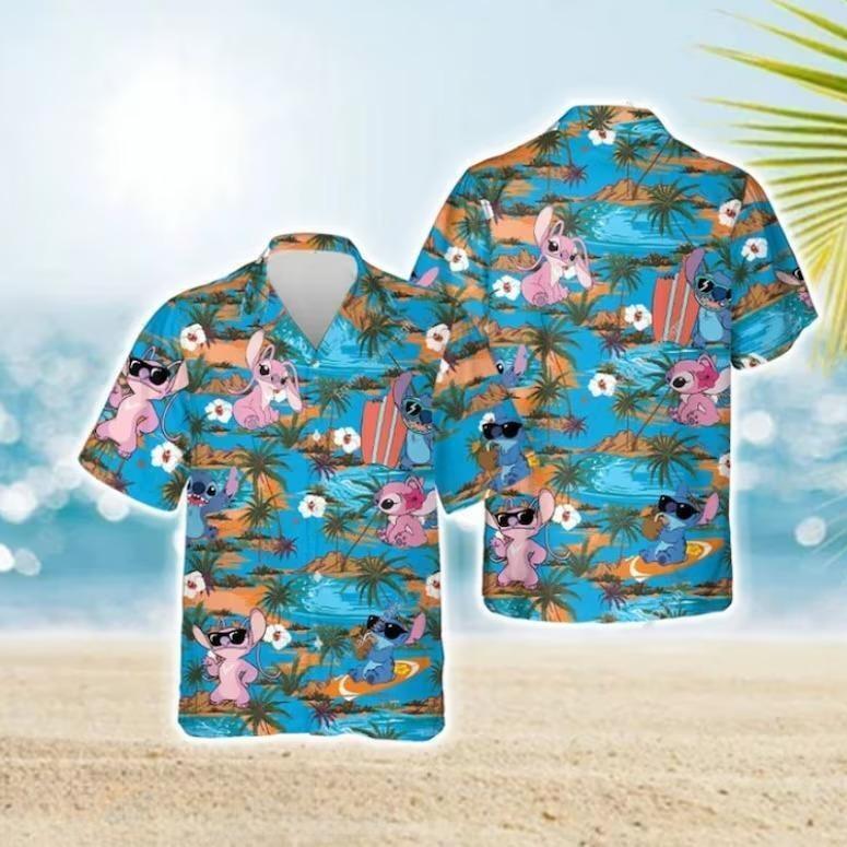 Stitch Pink Hawaiian Shirt Disney Gift For Beach Holiday