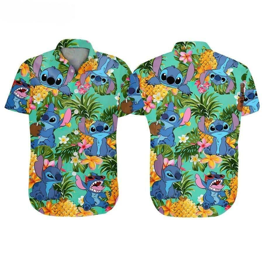 Disney Stitch Hawaiian Shirt Tropical Pattern Summer Gift For Friend