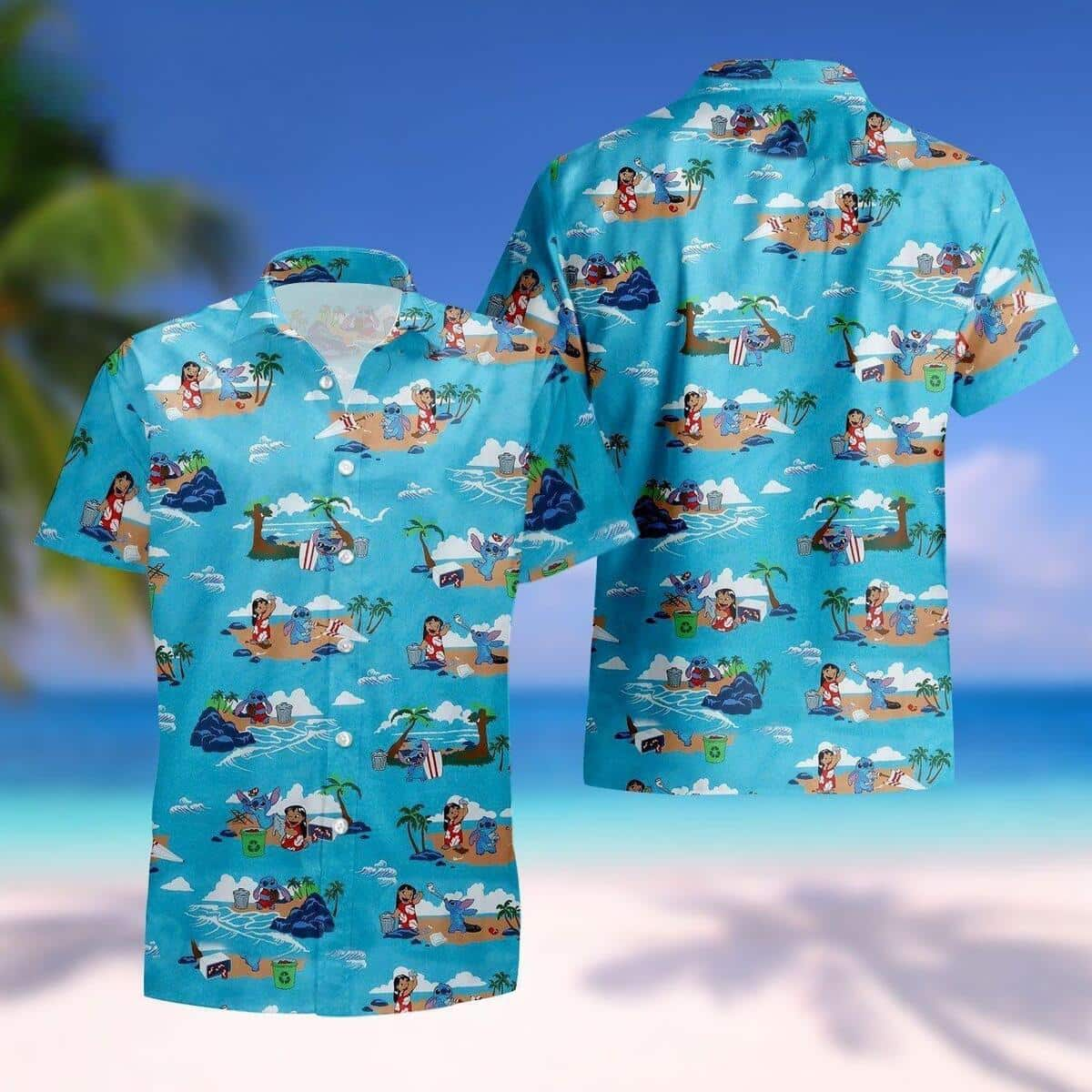 Lilo And Stitch Hawaiian Shirt Island Pattern Disney Birthday Gift For Adults