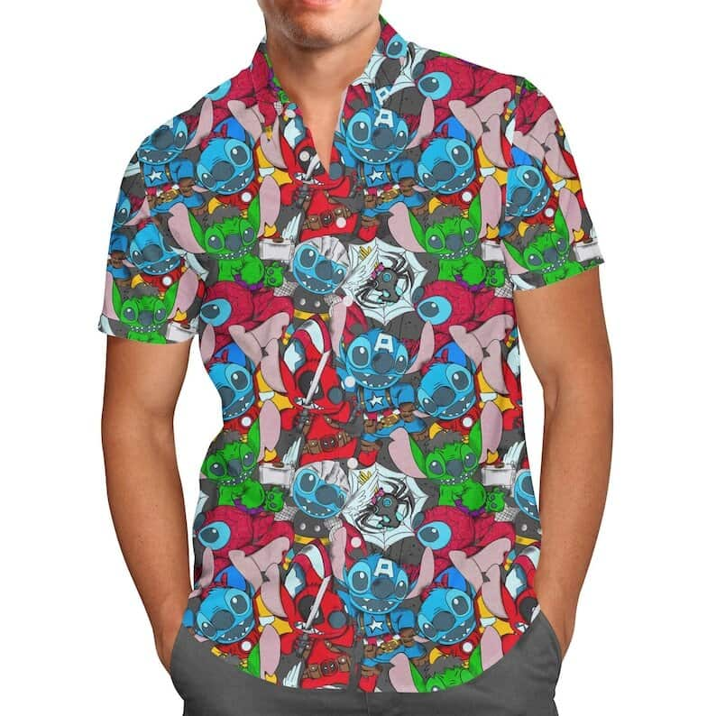 Superhero Stitch Hawaiian Shirt Gift For Disney Lovers