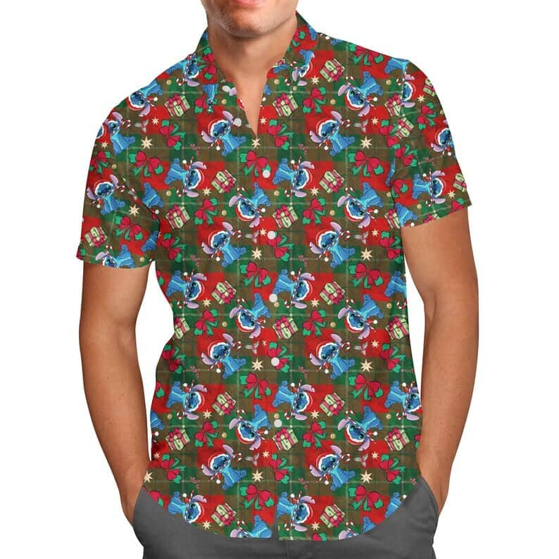 Happy Stitch Hawaiian Shirt Christmas Gift For Disney Lovers