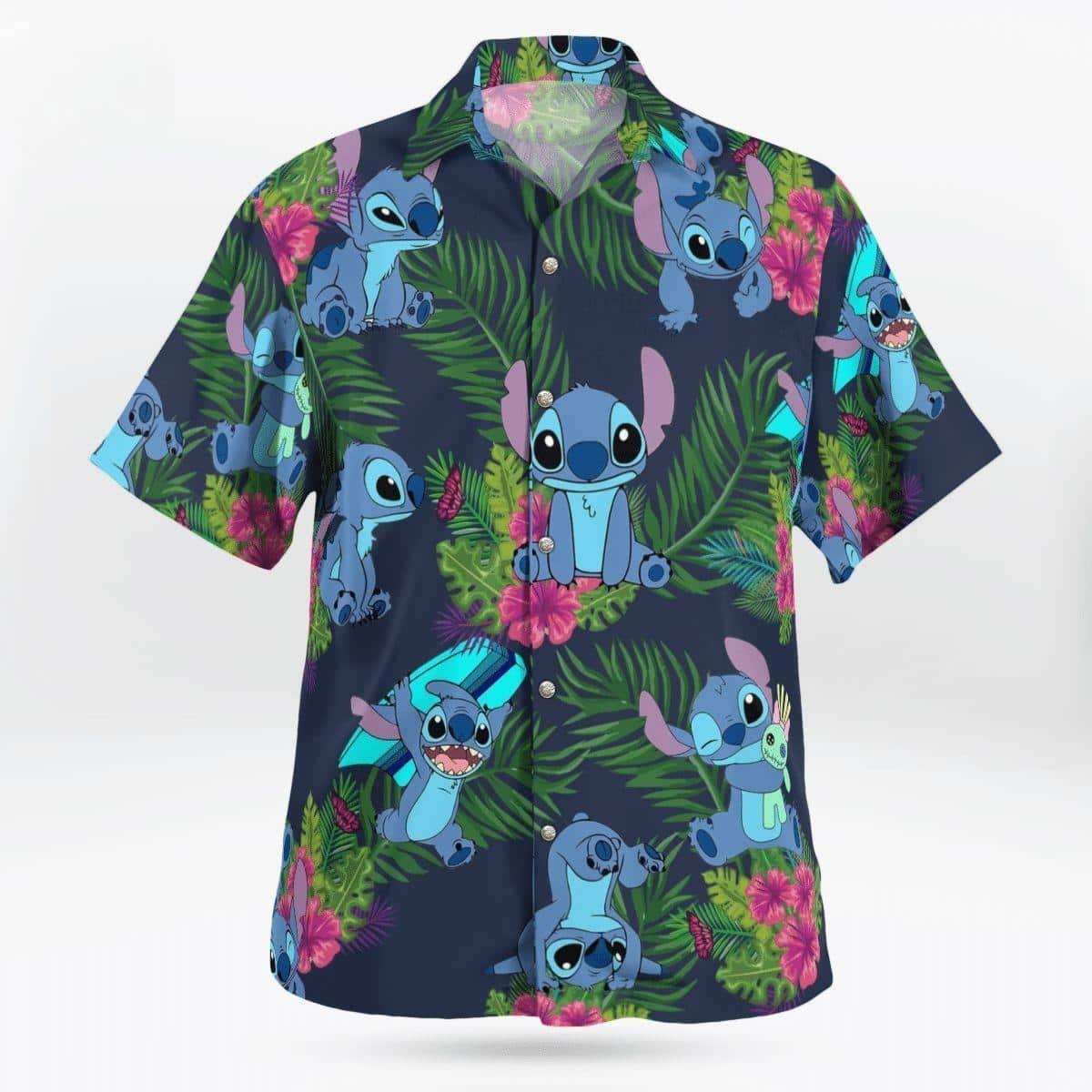 Stitch Disney Hawaiian Shirt Palm Leaves Pattern All Over Print