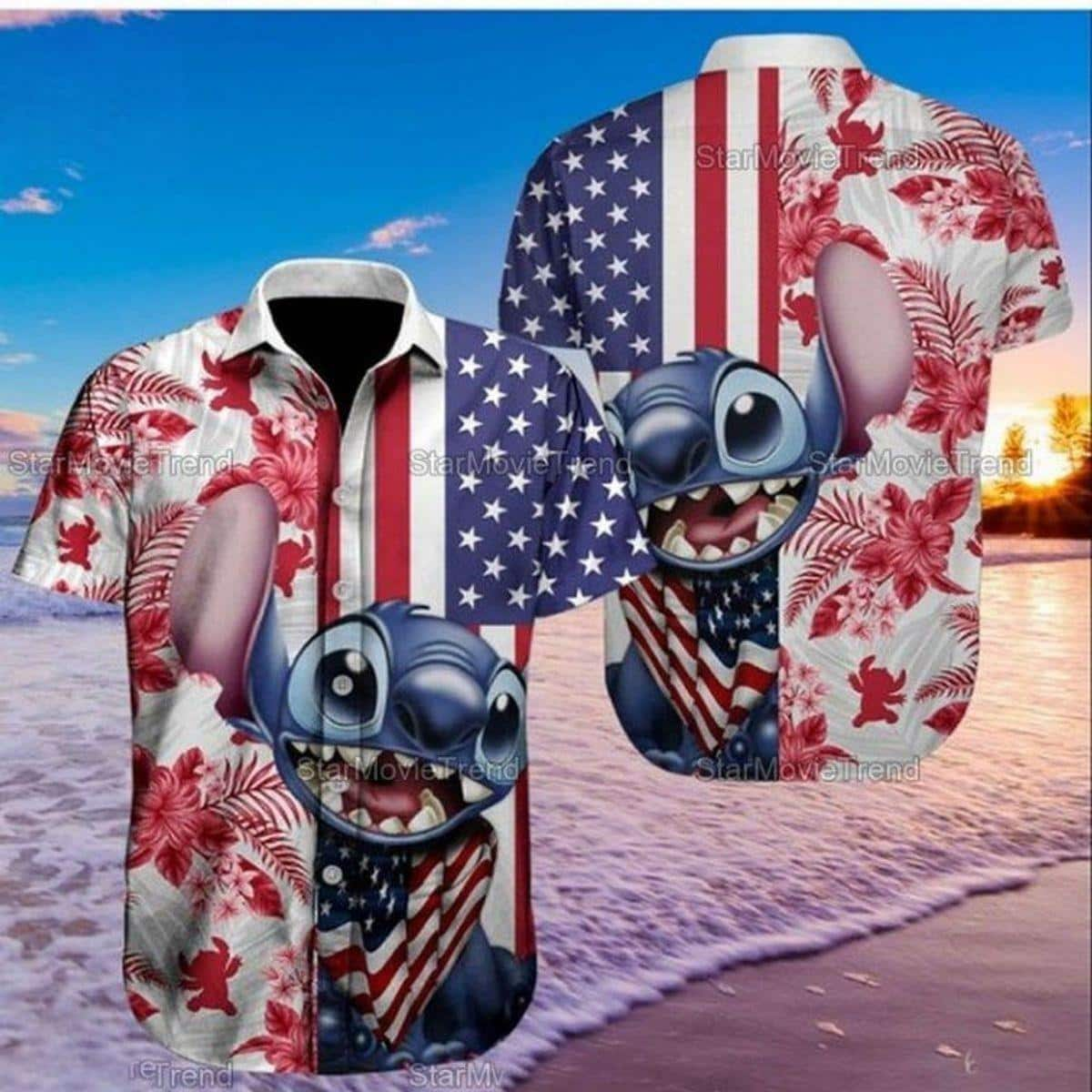 Stitch Hawaiian Shirt 4th Of July Independence Day