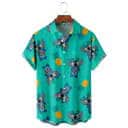 Pineapple Pattern and Disney Stitch Hawaiian Shirt For Beach Lovers